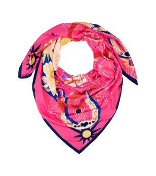 Шал в циклама с абстрактен принт UNIVERSE снимка