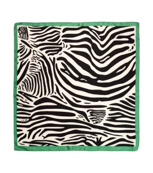 Шал с животински мотиви в зелено, черно и бяло RIBS снимка