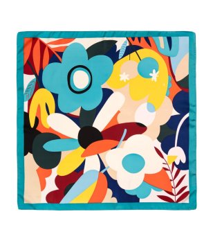 Шал в тюркоаз с принт JUNGLE снимка