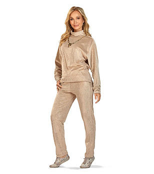 Дамски комплект бежово-златист с панталон SIRIUS снимка