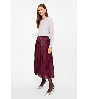 Светлосив меланжиран пуловер с пайети снимка