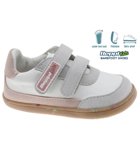 Бели бебешки боси обувки с широка предна част снимка