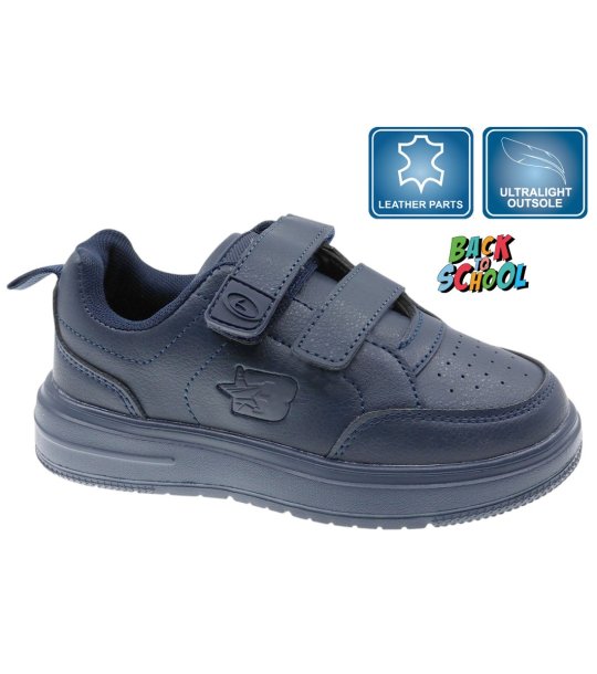 Тъмносини сникърси с велкро и подсилена предна част снимка