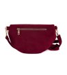 Тъмночервена велурена чанта за кръста Sorin-4 снимка