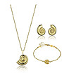 Златист комплект бижута от 3 части Cael-4 снимка