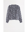 Дамска блуза в черно-сив пейсли принт-3 снимка