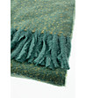 Зелен дамски шал с ресни-2 снимка