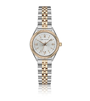 Дамски часовник в сребристо и розовозлатисто снимка