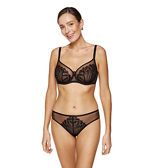 Черен сутиен с бродерия Angel снимка