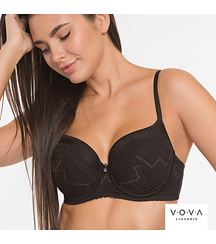 Черен сутиен BLACK DIAMONDS с банели снимка