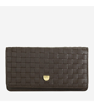 Кафяв дамски кожен портфейл Canarie снимка