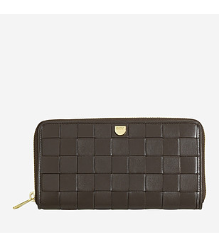 Дамски портфейл от естествена кожа в тъмнокафяво Mauritius снимка