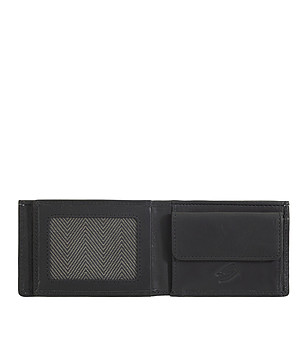 Мъжки черен мини портфейл Trevor от естествена кожа снимка