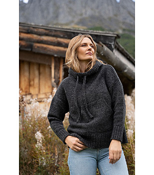 Тъмносив пуловер с качулка Alka снимка