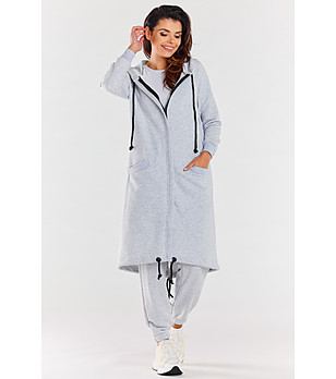 Светлосив памучен суитшърт Isabella снимка