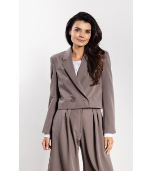 Дамско късо сако в цвят таупе Ziri снимка