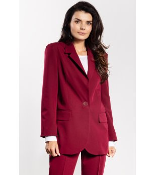 Класическо дамско сако в бордо снимка