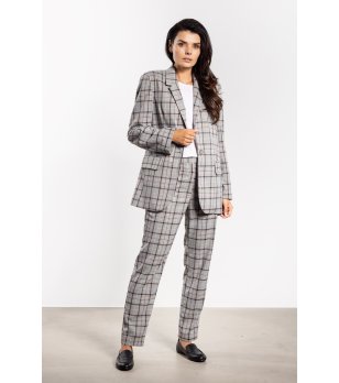 Дамско сиво сако на каре снимка