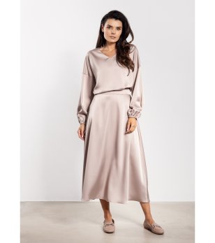 Сатенена пола миди с висока талия Alison снимка