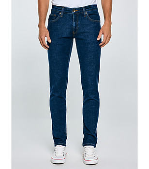 Мъжки тъмносини памучни дънки Jеffray снимка