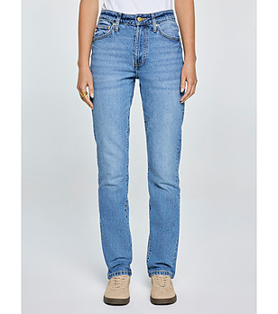 Светлосини дамски дънки с висока талия Charlottе снимка