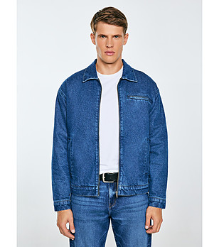 Мъжко дънково памучно яке с цип MALCOM снимка