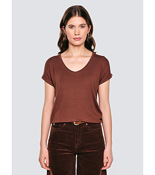 Кафява дамска тениска VALERIA снимка