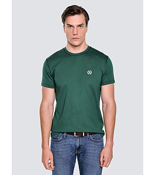 Зелена мъжка памучна тениска KERAL  снимка