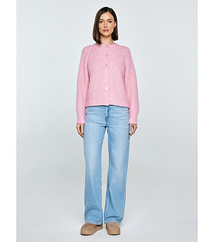 Розова дамска жилетка с копчета снимка