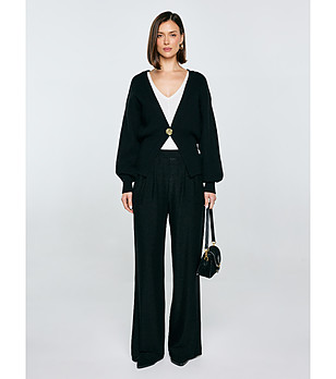 Дамска черна жилетка с едно копче снимка