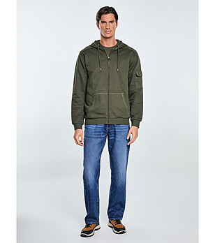 Зелен мъжки памучен суитшърт снимка