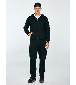 Черно мъжко суичър яке с цип снимка