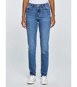 Сини памучни дамски прави дънки Katrina снимка