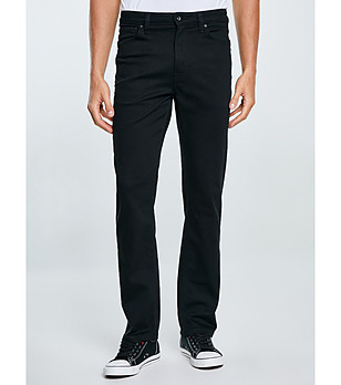 Черни прави мъжки памучни дънки Toros снимка