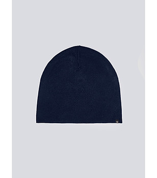 Тъмносиня плетена шапка MESIANIL снимка