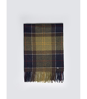 Дамски шал на каре в зелено и тъмносиньо снимка