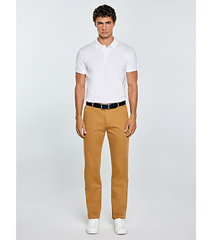 Мъжки памучен панталон в бежов нюанс снимка