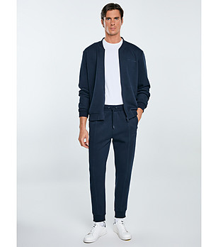 Тъмносин мъжки памучен спортен панталон снимка