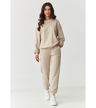 Дамски комплект от две части в светлобежово снимка