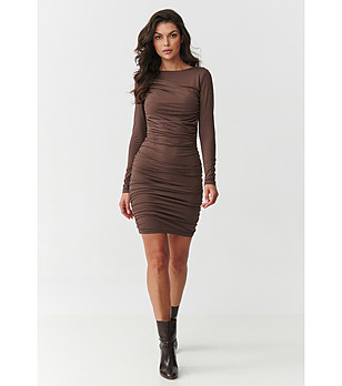  Рокля в кафяво с набори снимка