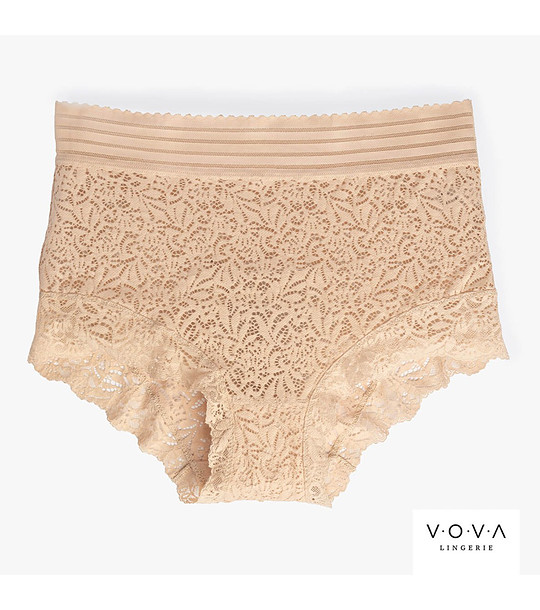 Бежови дантелени бикини с висока талия PAOLA снимка
