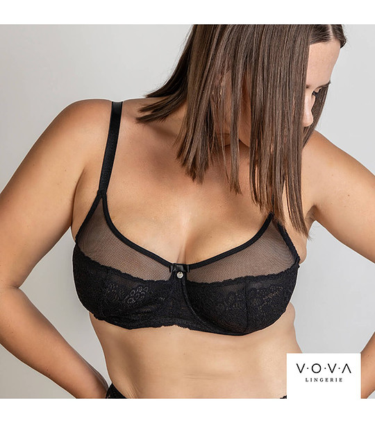 Черен сутиен без подплънки PATRICE снимка