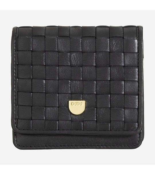 Дамски кожен портфейл в черно Florеs снимка