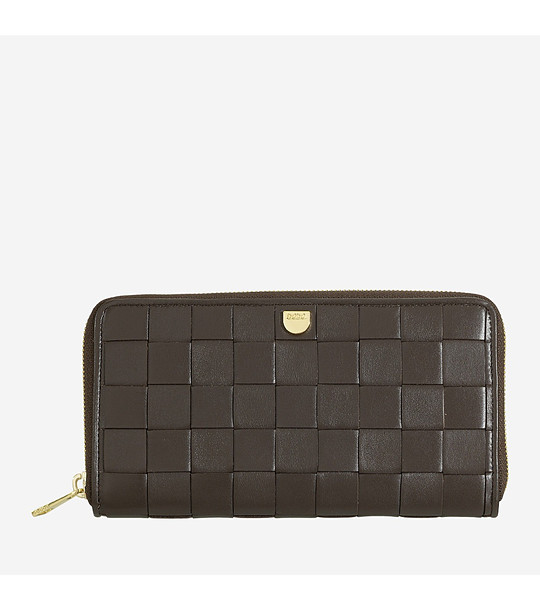 Дамски портфейл от естествена кожа в тъмнокафяво Mauritius снимка