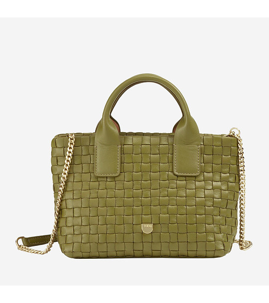 Маслиненозелена дамска кожена чанта IBIZA снимка