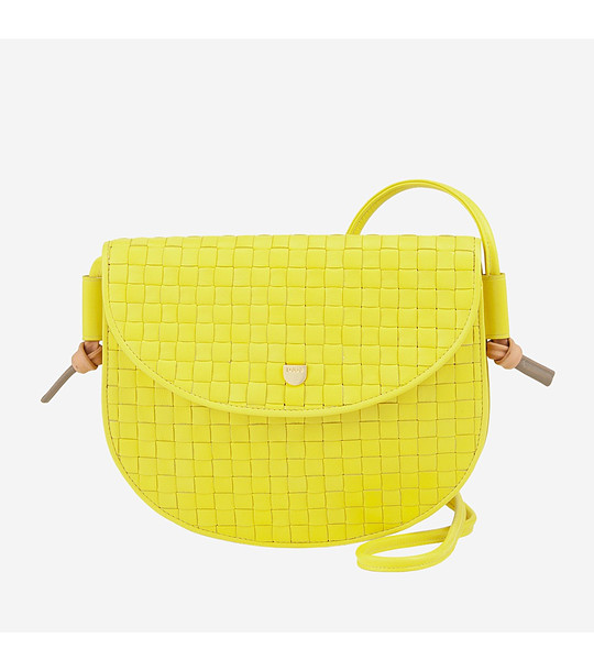 Лимонено жълта дамска чанта от естествена кожа SKYE снимка