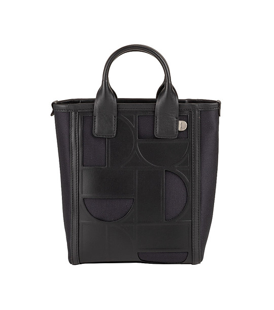 Дамска чанта в черно с релефен мотив Liverty снимка