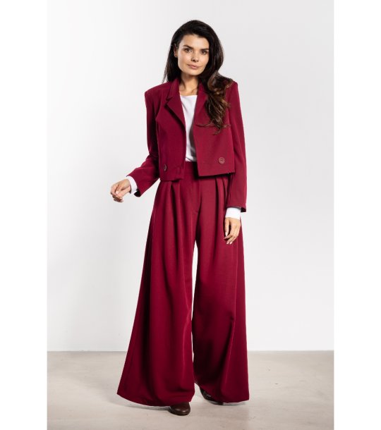 Бордо късо сако двуредно A744 снимка