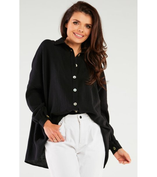 Черна риза оверсайз M264 снимка