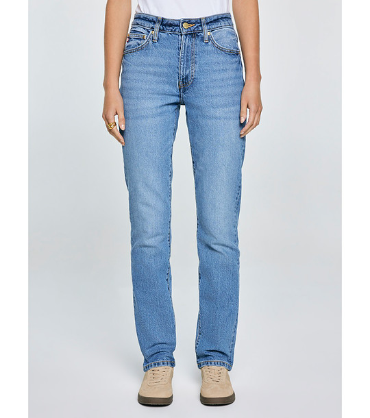 Светлосини дамски дънки с висока талия Charlottе снимка